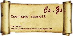 Csernyus Zsanett névjegykártya